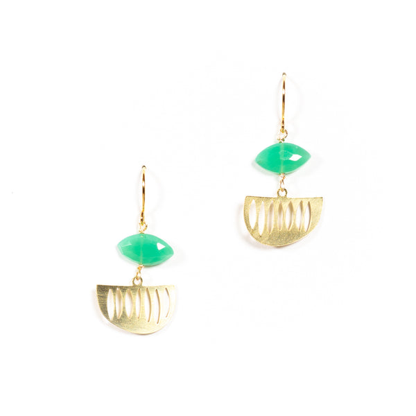 Aires Earrings green onyx