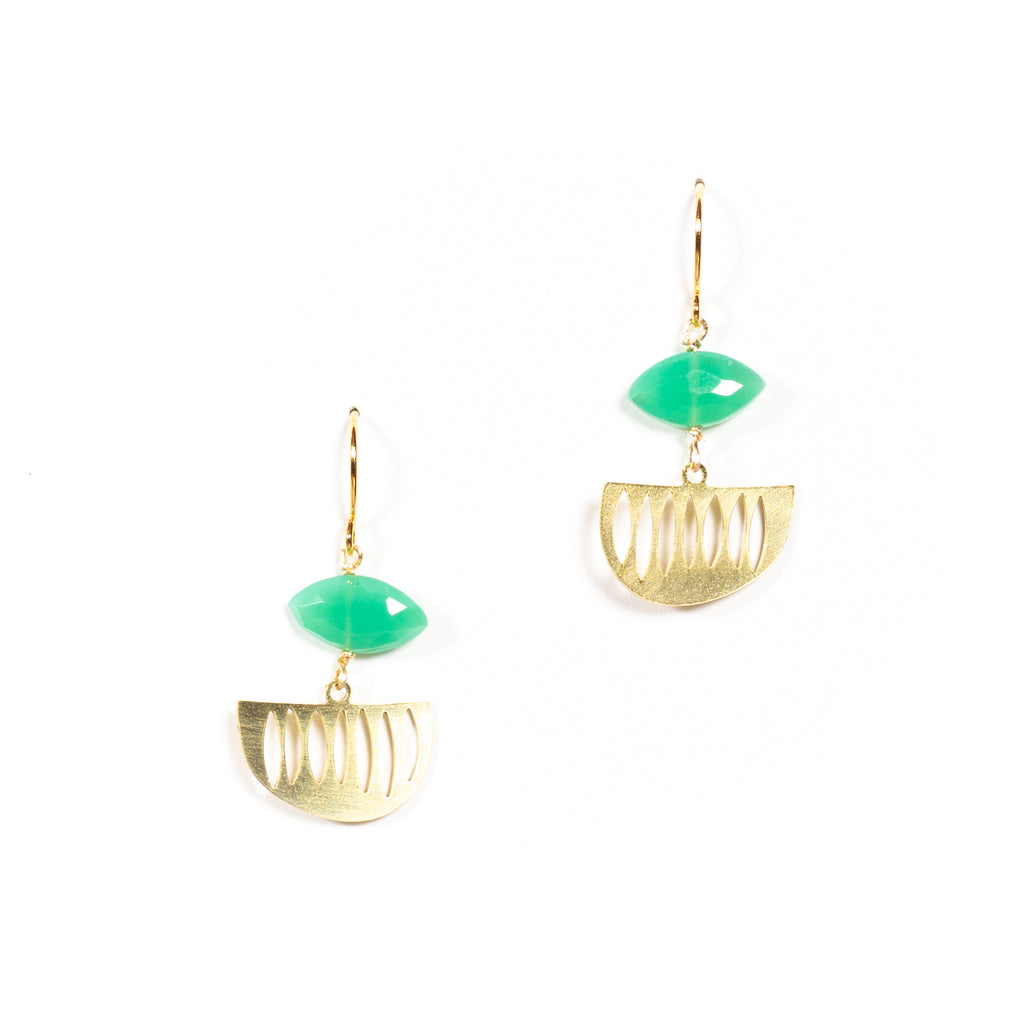 Aires Earrings green onyx