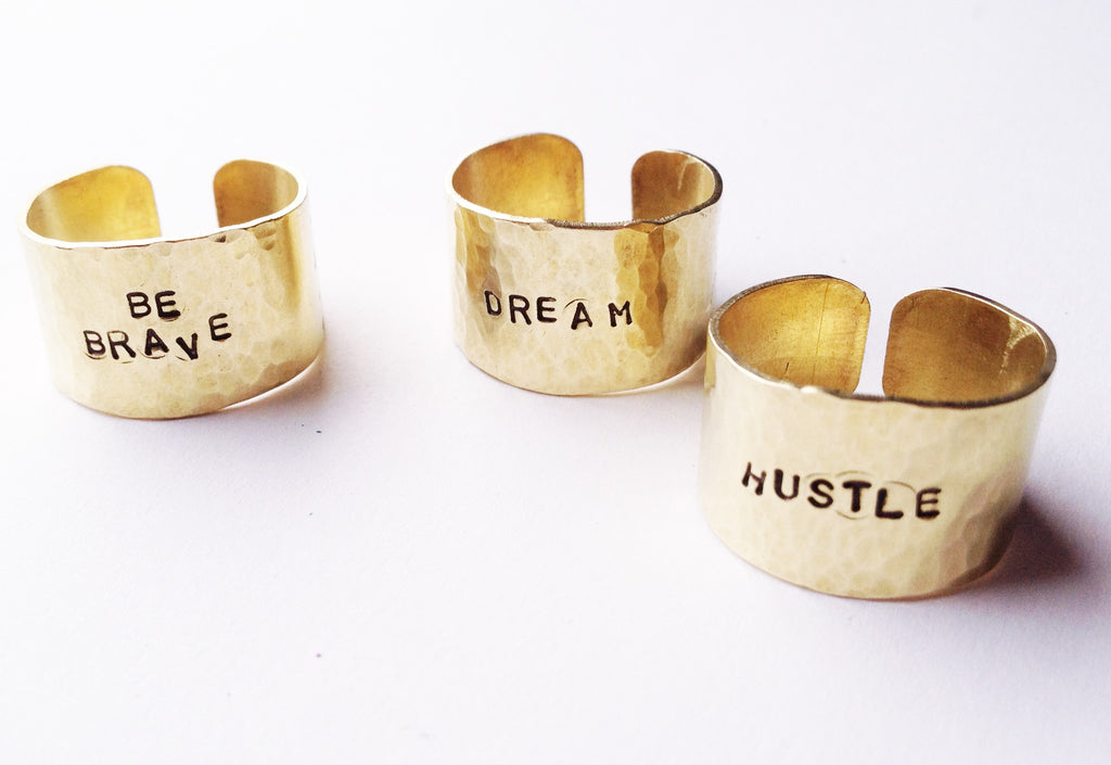 Adjustable Brass Inspiration Ring