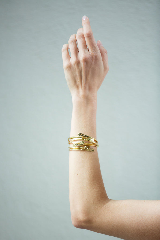 Stacked Brass Bangles
